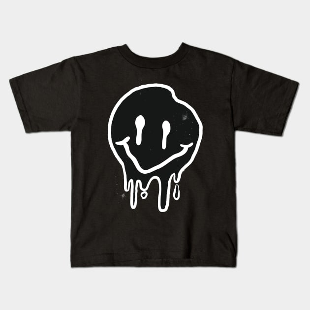 Melting Smiley Kids T-Shirt by LR_Collections